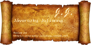 Jávorszky Julianna névjegykártya