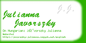 julianna javorszky business card
